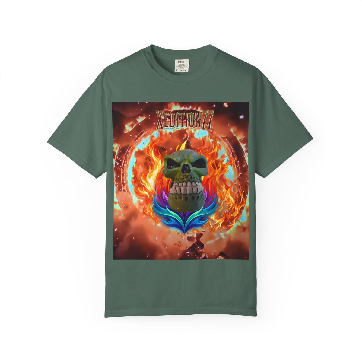 XEDITION77 Skull Flame Graphic T-Shirt