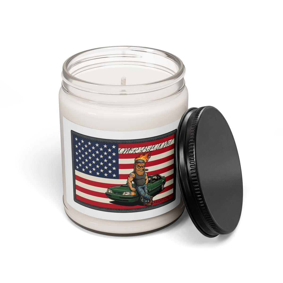 MR.BLUNT WAY OF LIFE American Flag Hot Rod Pinup Candle | 9oz Soy Jar