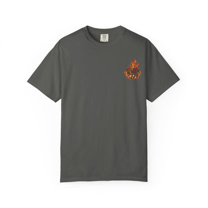 "Xedition77  Flaming Skull Graphic Tee   Back Print