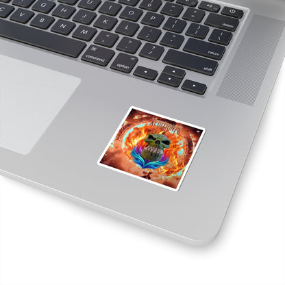 Flaming Skull Cut Sticker — Xedition77 Graphic Decal