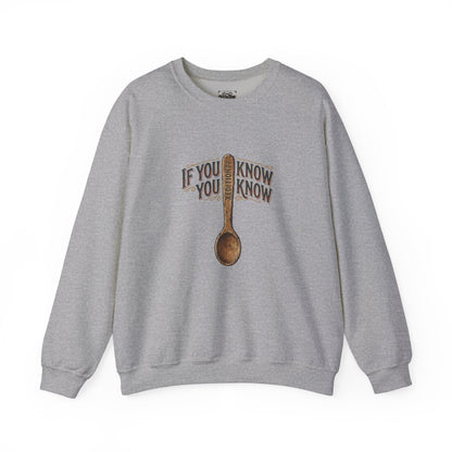 Xedition77 Crewneck Sweatshirt — “If You Know, You Know” Vintage Spoon Graphic