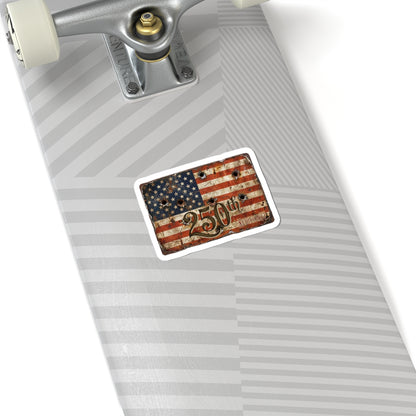 250th  Vintage Bullet-Hole American Flag Sticker