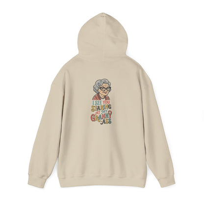 Xedition77/ I SEE YOU STARING AT MY GRANNY ASS Logo Hoodie