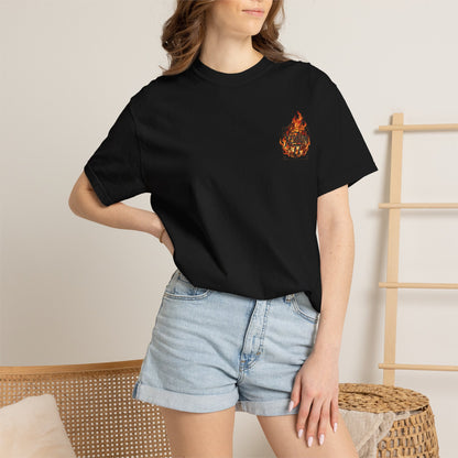 "Xedition77  Flaming Skull Graphic Tee   Back Print