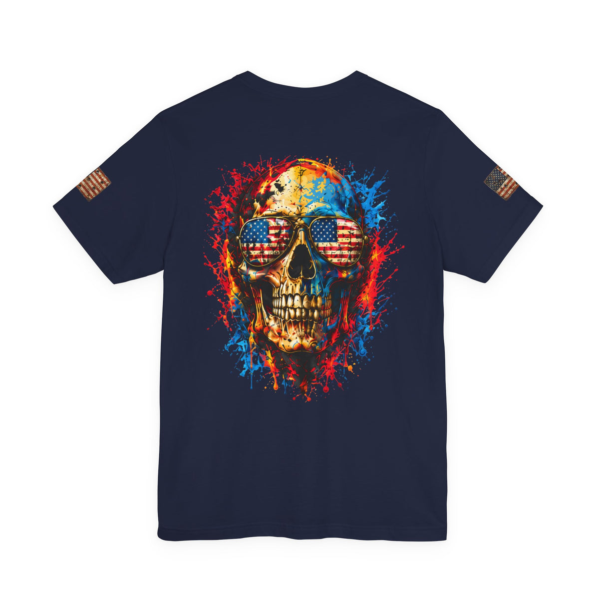 American Flag Pocket T‑Shirt — Rustic USA Patriot Tee with ‘All Veterans’ Text