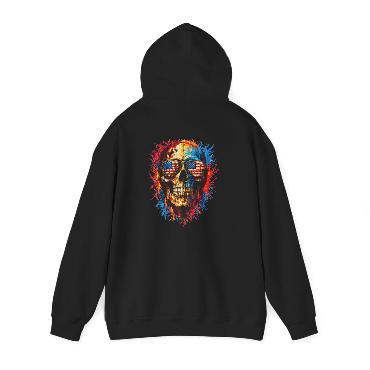 Hoodie — Small Brick American Flag Chest Print