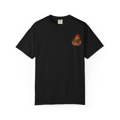 "Xedition77  Flaming Skull Graphic Tee   Back Print