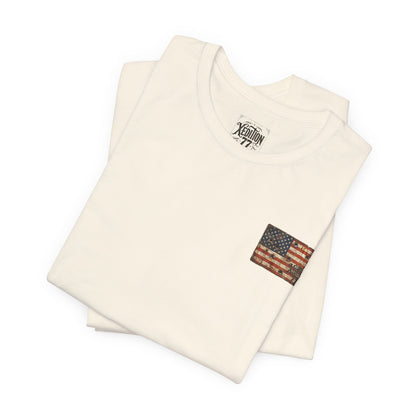 XEDITION77 "Crab Pot Life"American Flag Chest Pocket T‑Shirt