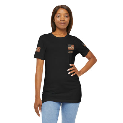 American Flag Pocket T‑Shirt — Rustic USA Patriot Tee with ‘All Veterans’ Text