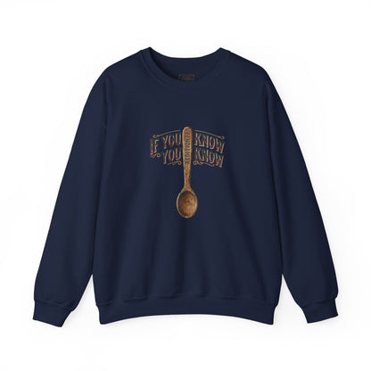 Xedition77 Crewneck Sweatshirt — “If You Know, You Know” Vintage Spoon Graphic
