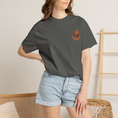 "Xedition77  Flaming Skull Graphic Tee   Back Print