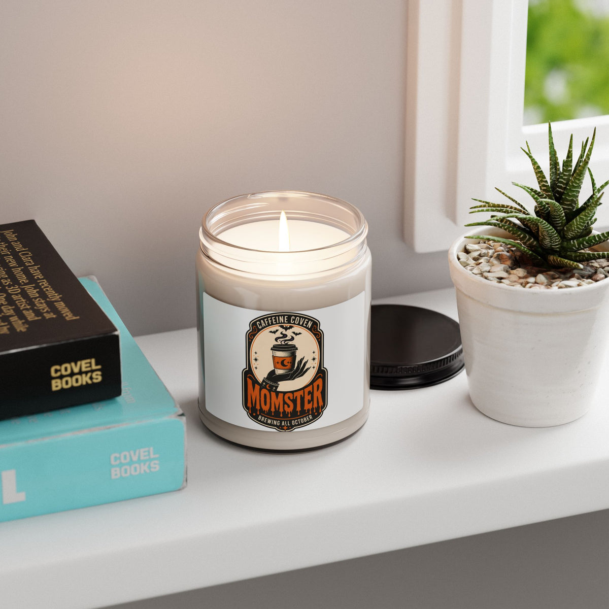 Momster Halloween Soy Candle, Pumpkin Spice Scent | Mom Momster Candle