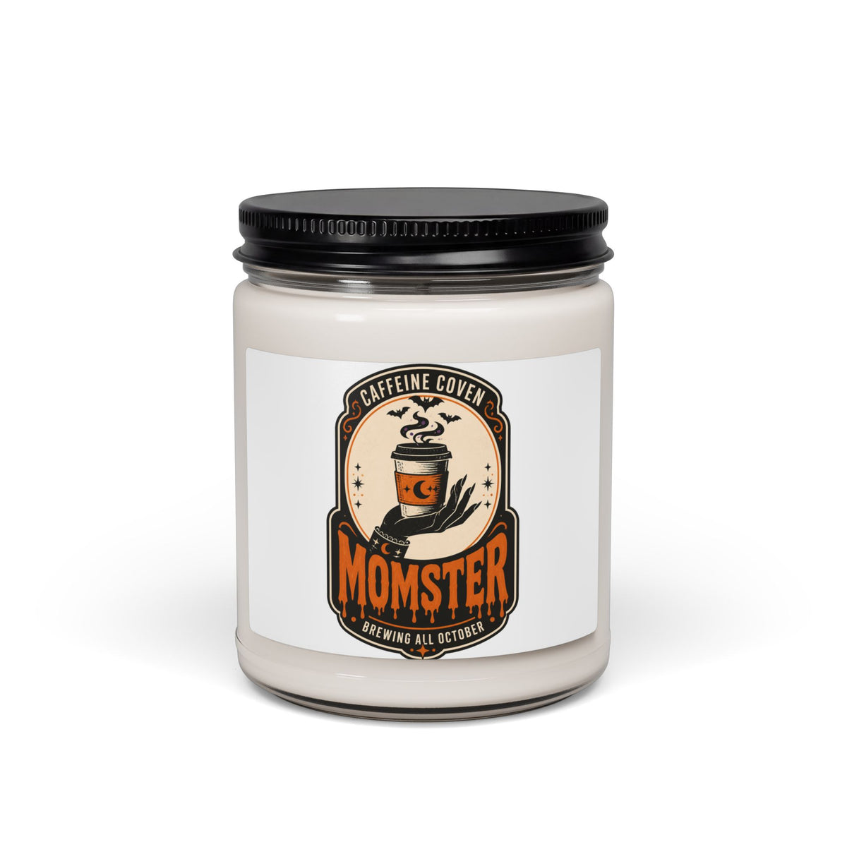 Momster Halloween Soy Candle, Pumpkin Spice Scent | Mom Momster Candle