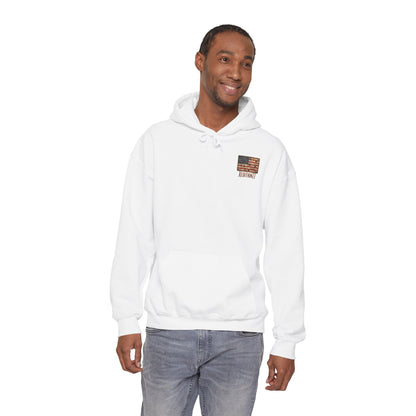 Hoodie — Small Brick American Flag Chest Print