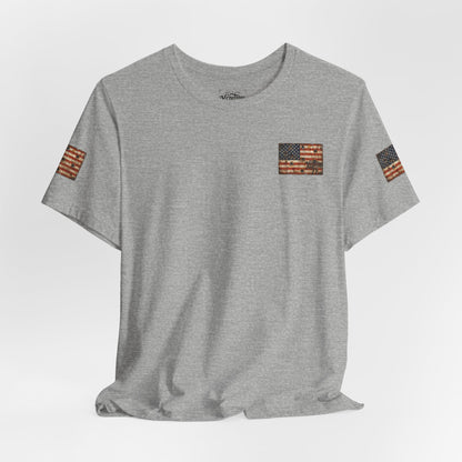 XEDITION77 "Crab Pot Life"American Flag Chest Pocket T‑Shirt