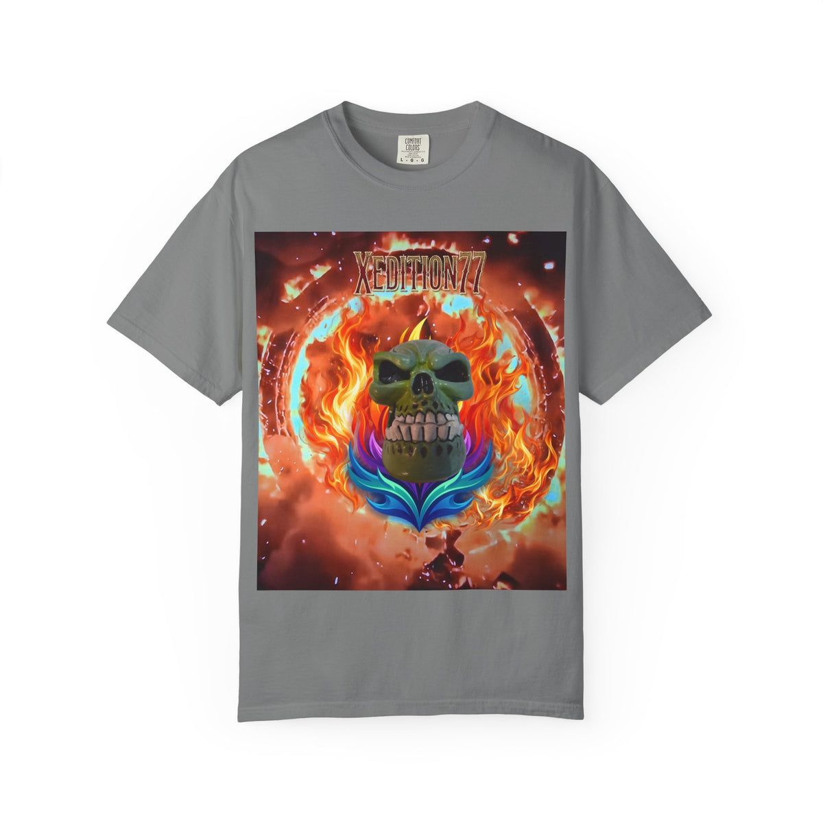 XEDITION77 Skull Flame Graphic T-Shirt