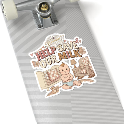 Help Save Our Milk Cut Sticker — Breast Cancer Awareness Baby Sticker