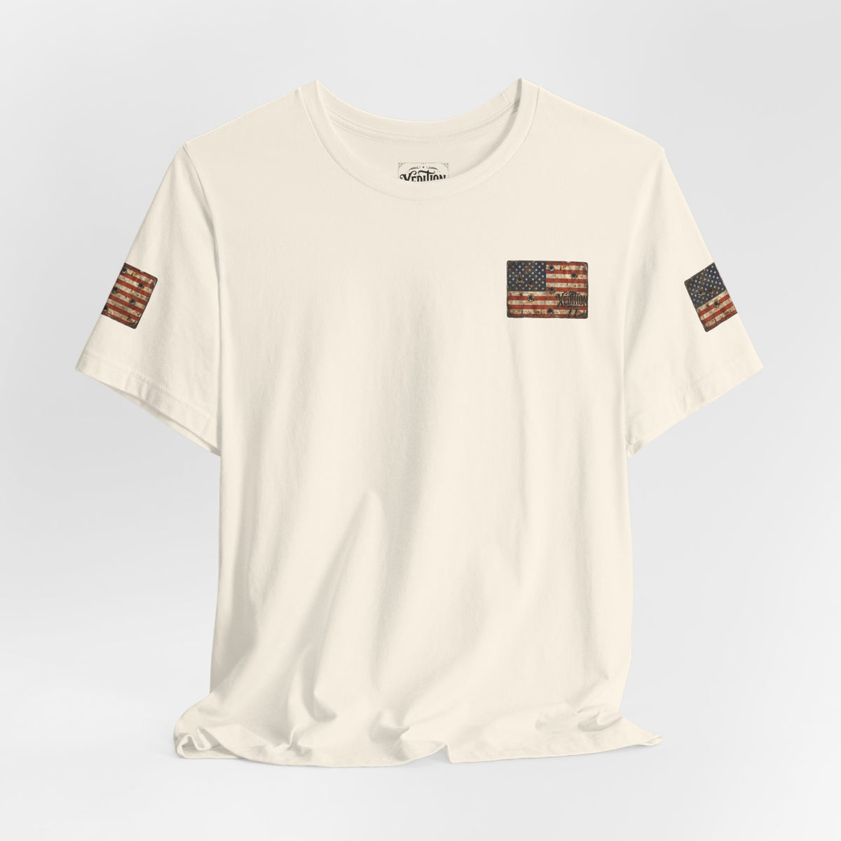 XEDITION77 "Crab Pot Life"American Flag Chest Pocket T‑Shirt