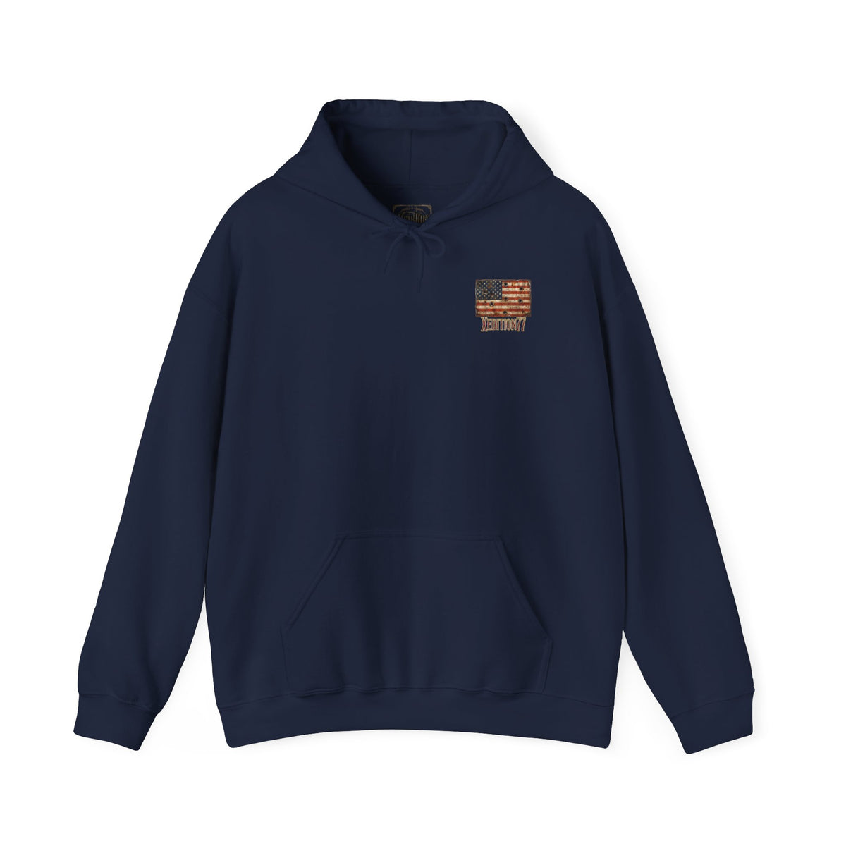 Hoodie — Small Brick American Flag Chest Print