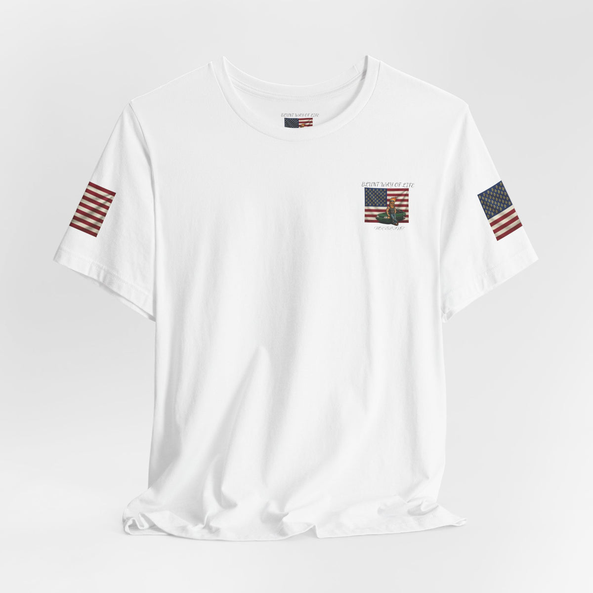 MR.BLUNT WAY OF LIFE Patriotic  Graphic Tee — American Flag Car Design