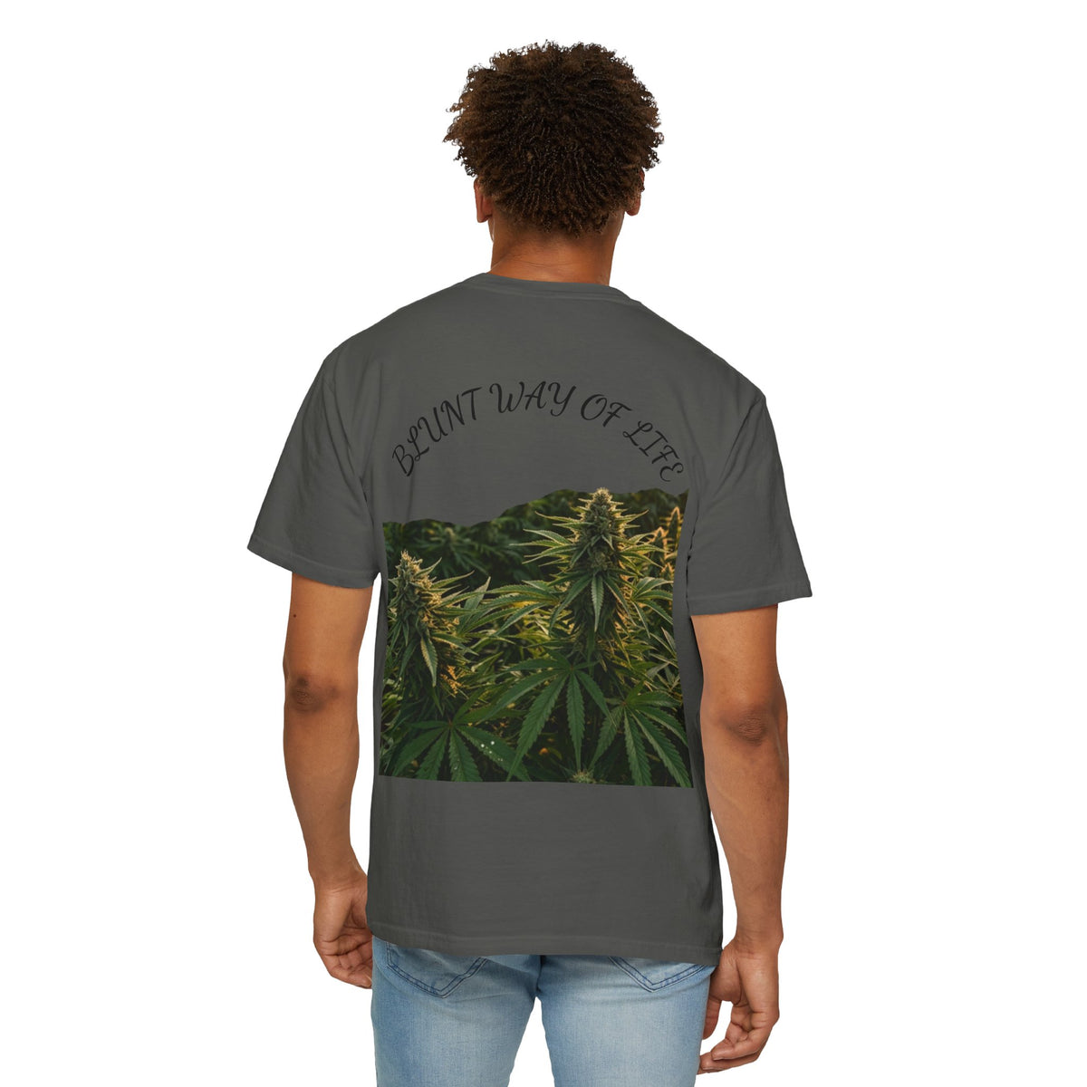 “Blunt Way of Life” Graphic T-Shirt — Mountain Sunset &amp; Cannabis Art