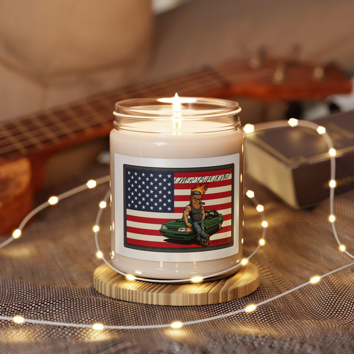 MR.BLUNT WAY OF LIFE American Flag Hot Rod Pinup Candle | 9oz Soy Jar