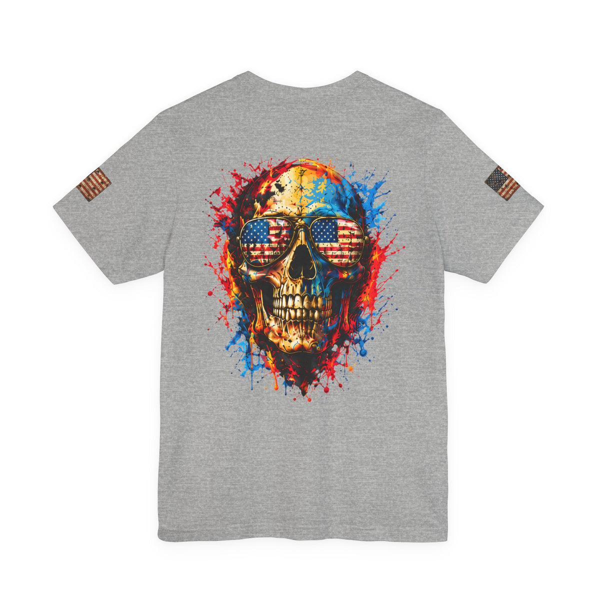 American Flag Pocket T‑Shirt — Rustic USA Patriot Tee with ‘All Veterans’ Text