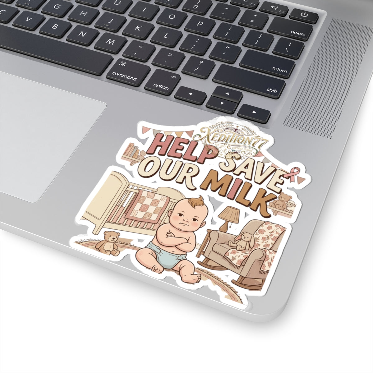 Help Save Our Milk Cut Sticker — Breast Cancer Awareness Baby Sticker