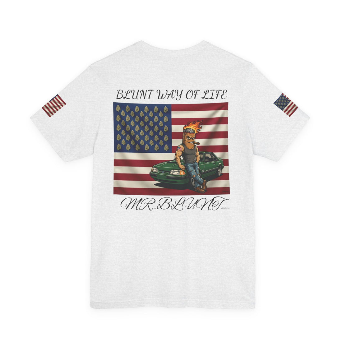 MR.Blunt/Blunt Way of Life American Flag Muscle Car Illustration Tee